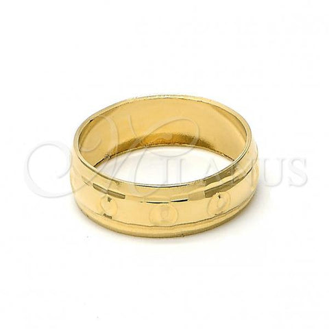 Oro Laminado Wedding Ring, Gold Filled Style Diamond Cutting Finish, Golden Finish, 5.164.034.09 (Size 9)