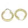 Oro Laminado Medium Hoop, Gold Filled Style Diamond Cutting Finish, Golden Finish, 02.213.0227.30