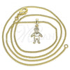 Oro Laminado Pendant Necklace, Gold Filled Style Little Boy Design, Polished, Golden Finish, 04.213.0194.20