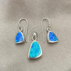 Sterling Silver Earring and Pendant Adult Set, with Bermuda Blue Opal, Polished, Silver Finish, 10.391.0013