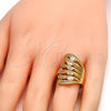 Oro Laminado Multi Stone Ring, Gold Filled Style with White Cubic Zirconia and White Micro Pave, Polished, Golden Finish, 01.210.0035.08 (Size 8)