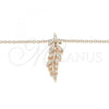 Sterling Silver Pendant Necklace, Leaf Design, with White Micro Pave, Polished, Rose Gold Finish, 04.336.0025.1.16