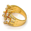 Oro Laminado Multi Stone Ring, Gold Filled Style with White Cubic Zirconia, Polished, Golden Finish, 01.260.0001.08.GT (Size 8)