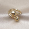 Oro Laminado Elegant Ring, Gold Filled Style Ball and Hollow Design, Polished, Golden Finish, 01.428.0011