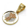 Oro Laminado Religious Pendant, Gold Filled Style Divino Niño Design, Polished, Tricolor, 05.120.0076.1