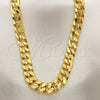 Oro Laminado Basic Necklace, Gold Filled Style Concave Cuban Design, Polished, Golden Finish, 5.223.001.30