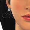 Sterling Silver Stud Earring, with White Cubic Zirconia, Polished, Rhodium Finish, 02.336.0115