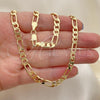 Oro Laminado Basic Necklace, Gold Filled Style Figaro Design, Polished, Golden Finish, 5.222.014.18