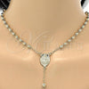 Oro Laminado Medium Rosary, Gold Filled Style Sagrado Corazon de Maria and Crucifix Design, Polished, Golden Finish, 5.208.002.24