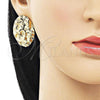 Oro Laminado Stud Earring, Gold Filled Style Polished, Golden Finish, 02.385.0018