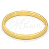 Gold Tone Individual Bangle, with White Crystal, Polished, Golden Finish, 07.252.0027.05.GT (07 MM Thickness, Size 5 - 2.50 Diameter)