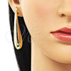 Oro Laminado Stud Earring, Gold Filled Style Teardrop and Hollow Design, Polished, Golden Finish, 02.428.0046