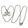 Stainless Steel Pendant Necklace, Initials and Rolo Design, with White Crystal, Polished, Steel Finish, 04.238.0030.18