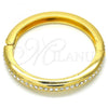 Oro Laminado Individual Bangle, Gold Filled Style with White Crystal, Polished, Golden Finish, 07.252.0063.04 (08 MM Thickness, Size 4 - 2.25 Diameter)