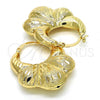 Oro Laminado Medium Hoop, Gold Filled Style Chunky Design, Diamond Cutting Finish, Golden Finish, 02.170.0224.30