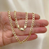 Oro Laminado Basic Necklace, Gold Filled Style Curb Design, Polished, Golden Finish, 04.213.0138.30