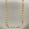 Oro Laminado Basic Necklace, Gold Filled Style Pave Mariner Design, Polished, Tricolor, 04.58.0014.22