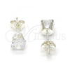 Sterling Silver Stud Earring, with White Cubic Zirconia, Polished, Silver Finish, 02.63.2606