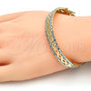 Oro Laminado Set Bangle, Gold Filled Style Diamond Cutting Finish, Two Tone, 13.99.0002.05.09 (09 MM Thickness, Size 9)