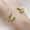 Oro Laminado Individual Bangle, Gold Filled Style Bow Design, Polished, Golden Finish, 07.341.0065