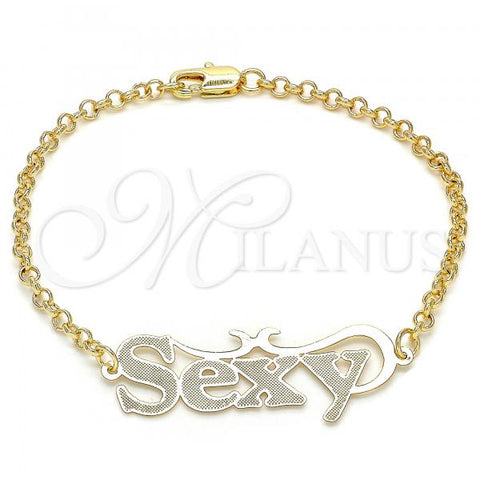 Oro Laminado Fancy Bracelet, Gold Filled Style Polished, Golden Finish, 03.63.2020.08