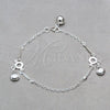 Sterling Silver Fancy Bracelet, Shell Design, Polished, Silver Finish, 03.409.0082.08