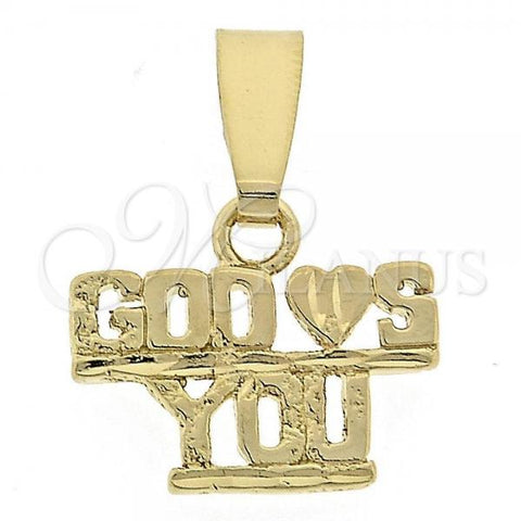 Oro Laminado Fancy Pendant, Gold Filled Style Heart Design, Polished, Golden Finish, 5.181.002