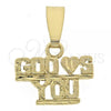 Oro Laminado Fancy Pendant, Gold Filled Style Heart Design, Polished, Golden Finish, 5.181.002