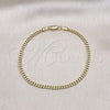 Oro Laminado Basic Bracelet, Gold Filled Style Miami Cuban Design, Polished, Golden Finish, 04.213.0095.07