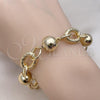 Oro Laminado Fancy Bracelet, Gold Filled Style Ball and Rolo Design, Matte Finish, Golden Finish, 03.331.0244.09