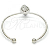 Rhodium Plated Individual Bangle, with Crystal Blue Shade Swarovski Crystals, Polished, Rhodium Finish, 07.239.0006.3 (02 MM Thickness, One size fits all)