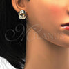Oro Laminado Stud Earring, Gold Filled Style Chunky Design, Polished, Golden Finish, 02.63.2379