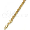 Gold Tone Basic Necklace, Rope Design, Polished, Golden Finish, 04.242.0043.28GT