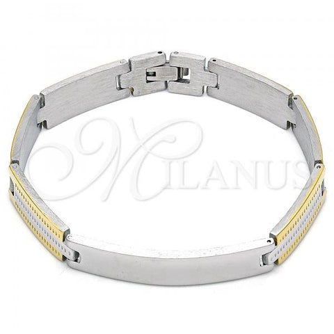 Stainless Steel Solid Bracelet, Polished, Two Tone, 03.114.0347.09