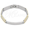Stainless Steel Solid Bracelet, Polished, Two Tone, 03.114.0347.09