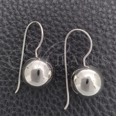 Sterling Silver Dangle Earring, Ball Design, Polished, Silver Finish, 02.395.0025