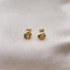 Oro Laminado Stud Earring, Gold Filled Style Polished, Golden Finish, 02.63.1704