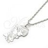 Rhodium Plated Pendant Necklace, Angel Design, Polished, Rhodium Finish, 04.106.0031.1.20