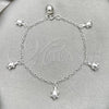 Sterling Silver Charm Bracelet, Turtle Design, Polished, Silver Finish, 03.409.0006.07