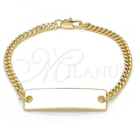 Oro Laminado ID Bracelet, Gold Filled Style Polished, Golden Finish, 03.63.1848.07