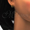 Stainless Steel Stud Earring, Star of David Design, Polished, Golden Finish, 02.271.0018