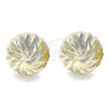 Oro Laminado Stud Earring, Gold Filled Style Diamond Cutting Finish, Golden Finish, 02.100.0124.1