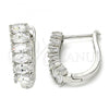 Rhodium Plated Huggie Hoop, with White Cubic Zirconia, Polished, Rhodium Finish, 02.217.0062.3.15