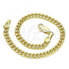 Oro Laminado Basic Bracelet, Gold Filled Style Miami Cuban Design, Polished, Golden Finish, 5.223.013.07