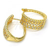 Oro Laminado Huggie Hoop, Gold Filled Style with White Cubic Zirconia, Polished, Golden Finish, 02.260.0018.20
