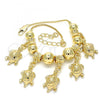 Oro Laminado Charm Bracelet, Gold Filled Style Turtle Design, Polished, Golden Finish, 03.63.1912.08