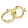 Oro Laminado Small Hoop, Gold Filled Style Diamond Cutting Finish, Golden Finish, 02.96.0080.15