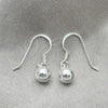 Sterling Silver Dangle Earring, Ball Design, Polished, Silver Finish, 02.392.0006