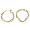 Oro Laminado Medium Hoop, Gold Filled Style Diamond Cutting Finish, Golden Finish, 02.213.0151.30