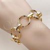 Oro Laminado Fancy Bracelet, Gold Filled Style Rolo Design, Polished, Golden Finish, 03.429.0012.08